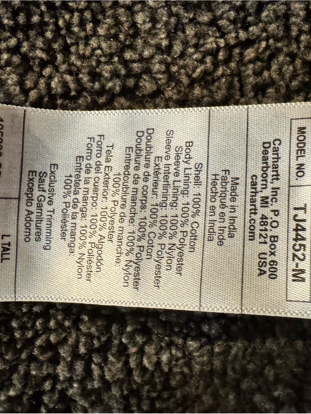 Carhartt Green and Black Plaid Sherpa-Lined Jacket - Picture 5 of 5